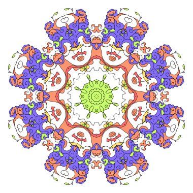 soyut psychodelic mandala ornament.vector çizimi, el 
