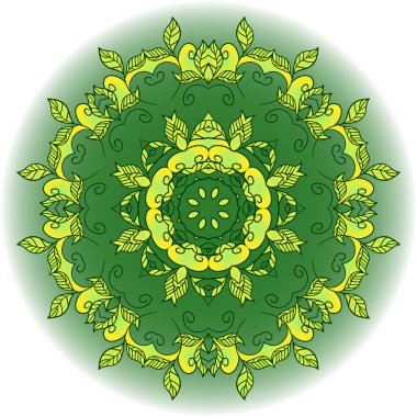 soyut psychodelic mandala ornament.vector çizimi, el 
