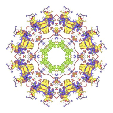 soyut psychodelic mandala ornament.vector çizimi, el 