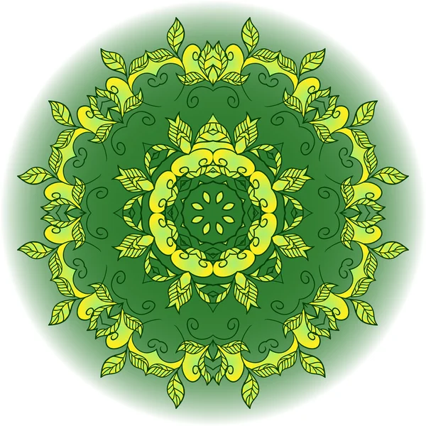 Abstracto ornamento mandala psicodélico. Ilustración vectorial, mano — Archivo Imágenes Vectoriales