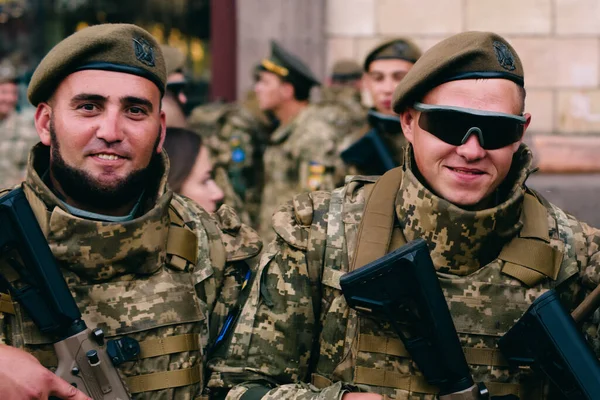Kiev Ucrânia Agosto 2021 Ensaio Desfile Militar Por Ocasião Anos — Fotografia de Stock