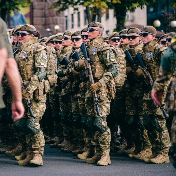 Kiev Ucrania Agosto 2021 Ensayo Del Desfile Militar Con Motivo — Foto de Stock