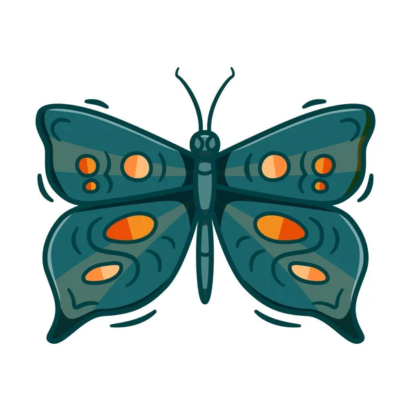 Fun Cartoon Butterfly Vector Illustration Flat Style Insect Big Colorful — стоковый вектор