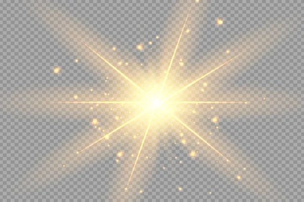 グロー隔離された白色透明光効果 レンズフレア ライン 太陽フレア 火花と星 特殊効果要素の抽象的なデザイン 稲光で輝く光線 — ストックベクタ