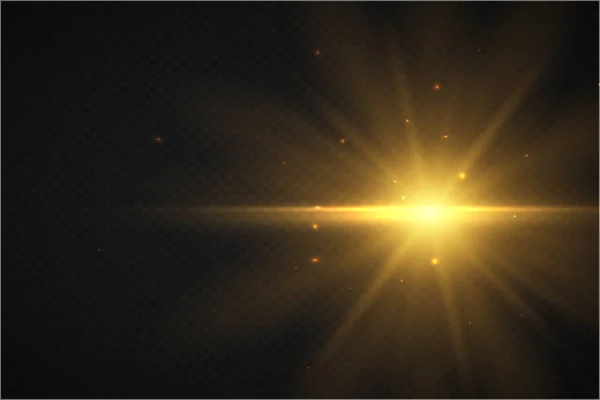 Glühen Isoliert Weißen Transparenten Lichteffekt Linsenschlag Explosion Glanz Linie Sonneneruption — Stockvektor