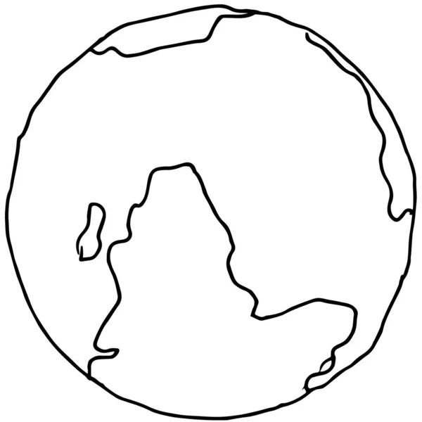 Dibujo del planeta tierra. Dibujado a mano sobre un fondo blanco. — Vector de stock