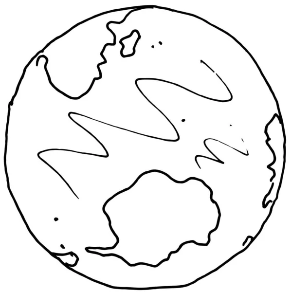 Dibujo del planeta tierra. Dibujado a mano sobre un fondo blanco. — Vector de stock