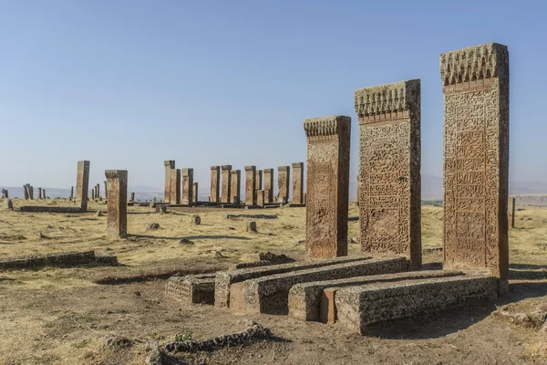 Tombstones of seljuks in Ahlat turkey — Stock Photo, Image