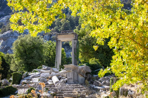 Termessos Ancient City Amphitheatre Termessos One Antalya Turkey Most Outstanding — Stock Photo, Image