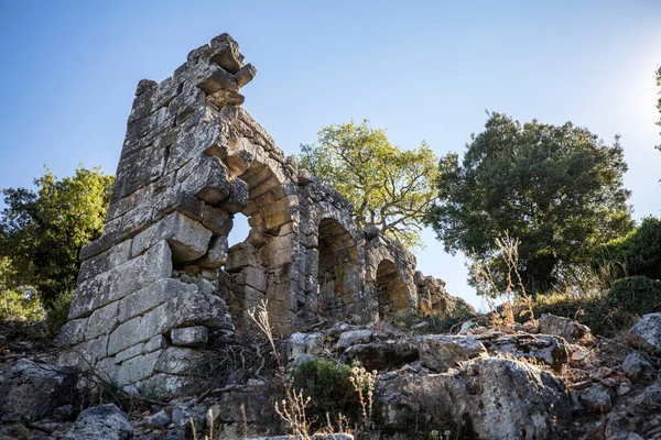 Termessos Ciudad Antigua Anfiteatro Termessos Uno Los Sitios Arqueológicos Más — Foto de Stock