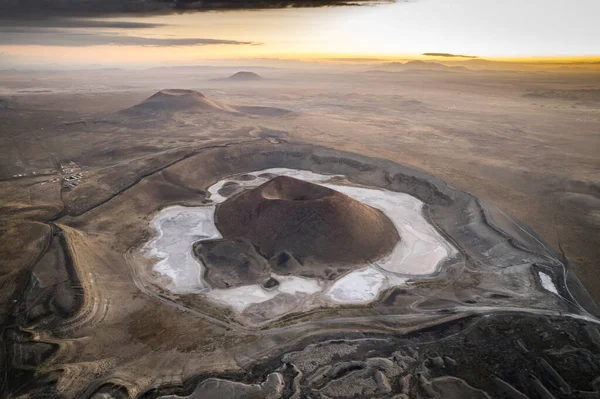 Lake Meke Turkish Meke Volcanic Crater Lake Composed Two Nested — Stock Photo, Image