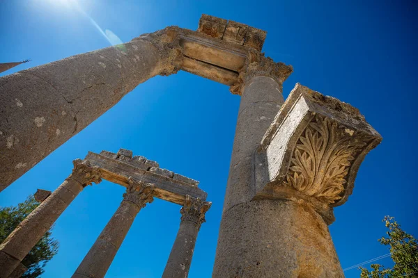 Templo Zeus Diokaesareia Uzuncaburc Cidade Antiga Mersin Turquia — Fotografia de Stock