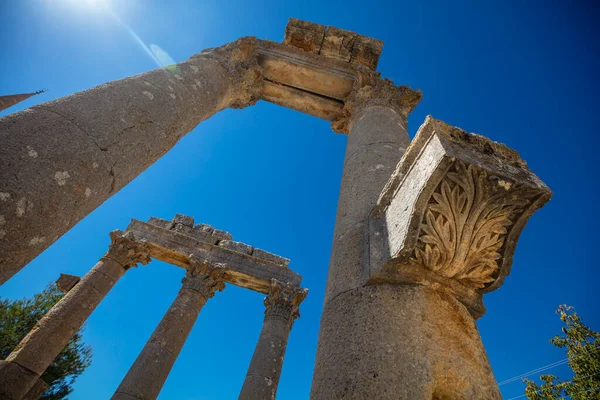 Templo Zeus Diokaesareia Uzuncaburc Cidade Antiga Mersin Turquia — Fotografia de Stock