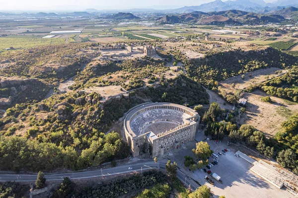 Aerial View Ancient Aspendos Amphitheater Antalya — Stock Photo, Image