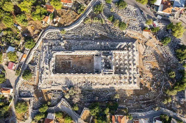 Drone Shot Great Temple Apollo Ancient Didyma Present Didim Aydin — Foto de Stock
