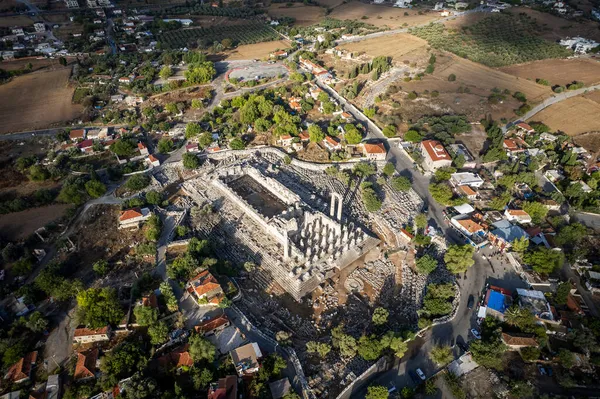 Drone Shot Great Temple Apollo Ancient Didyma Present Didim Aydin — Fotografia de Stock