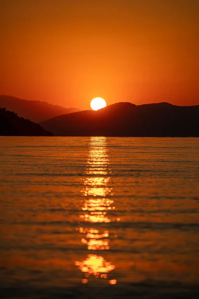 Salida Del Sol Sobre Mar Turquía — Foto de Stock