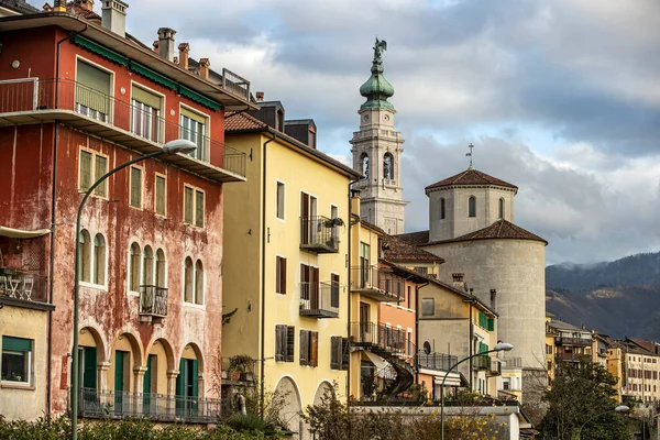 Casas Coloridas Bela Cidade Belluno Província Veneto Norte Itália — Fotografia de Stock