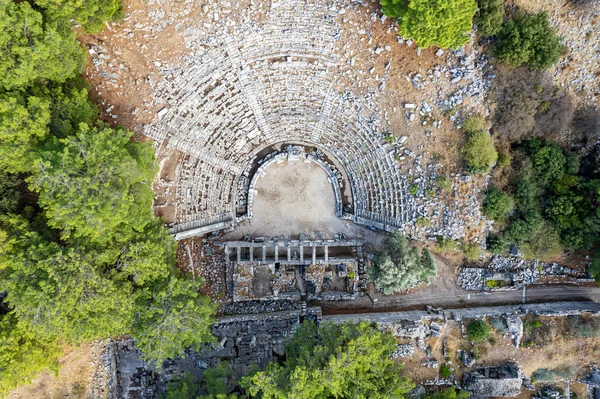 Vista Aérea Del Templo Atenea Polias Prienio Antiguo Provincia Aydin — Foto de Stock