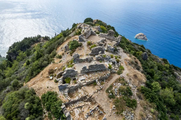 Drone Aereo Colpo Bella Antiochia Cragum Laguna Incorniciato Rocce Solide — Foto Stock