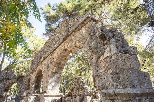 Starożytne Miasto Phaselis Kemer Antalyi Wspaniałe Plaże Spokojne Morze Fab — Zdjęcie stockowe