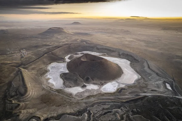 Lake Meke Turkish Meke Volcanic Crater Lake Composed Two Nested — Stock Photo, Image