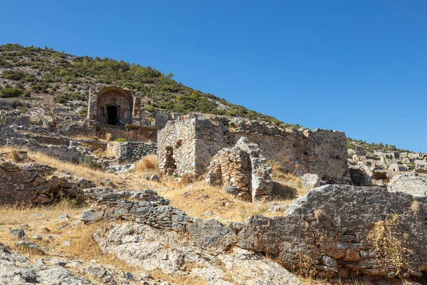 Ruines Ancienne Ville Côtière Anamurium Maisons Citadelles Remparts Bains Publics — Photo