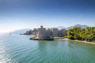 Türkiye 'nin Anamur ilçesindeki Mamure Şatosu panoramik görünümü