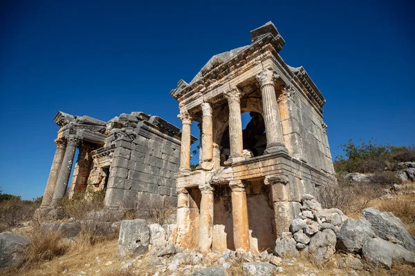Καταστροφή Των Ρωμαϊκών Τάφων Του Ιμπρυόγιου Dermicili Νότια Τουρκία — Φωτογραφία Αρχείου