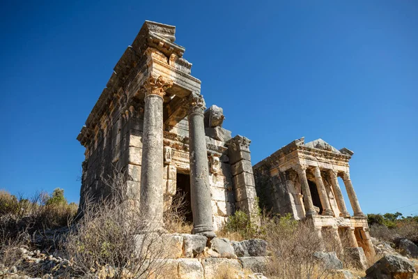 Καταστροφή Των Ρωμαϊκών Τάφων Του Ιμπρυόγιου Dermicili Νότια Τουρκία — Φωτογραφία Αρχείου