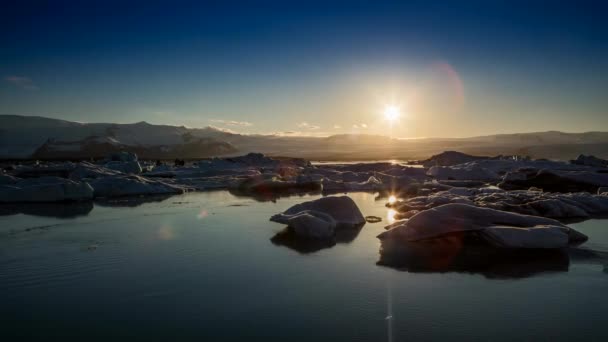 Perfekt Time Lapse Smältande Isberg Island Glacier Lagoon — Stockvideo