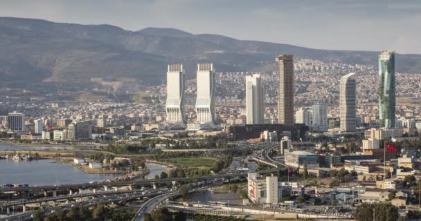 Vacker Stad Izmir Turkiet Timelapse — Stockvideo