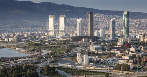 Vacker Stad Izmir Turkiet Timelapse — Stockvideo