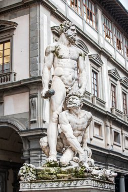 Floransa (Firenze), İtalya. Floransa şehri Toskana 'nın en önemli üç simgesini gösteriyor.