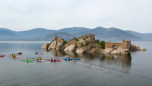 Bafa Gölü Güneybatıda Yer Alan Bir Göldür Gölün Kuzey Doğu — Stok video