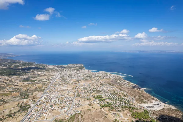 Aerial drone footage; The town of Mordogan, Karaburun - Izmir