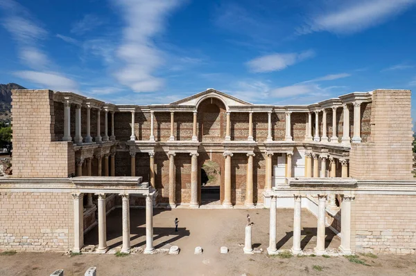 Vista Aérea Con Dron Sardes Sardis Antigua Ciudad Que Tiene — Foto de Stock