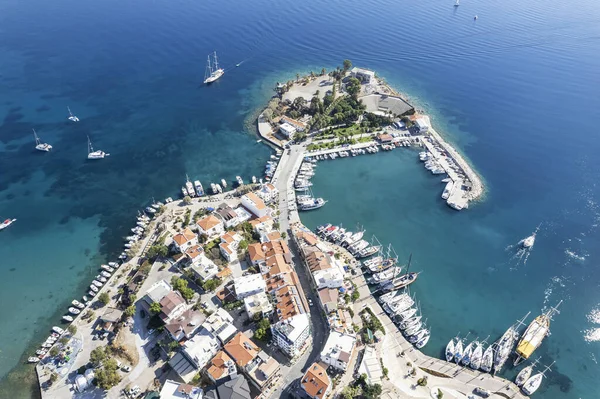 Idyma Castle. View over Gokova village in Mugla province of Turkey.