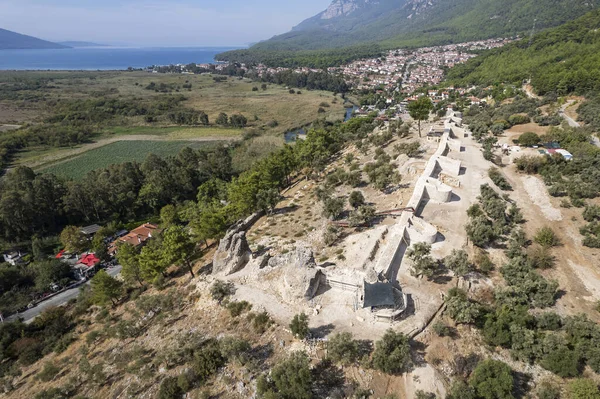 Idyma Castle. View over Gokova village in Mugla province of Turkey.