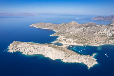 Mevcut Mugla, Türkiye 'de yer alan antik Knidos kentinin hava manzarası