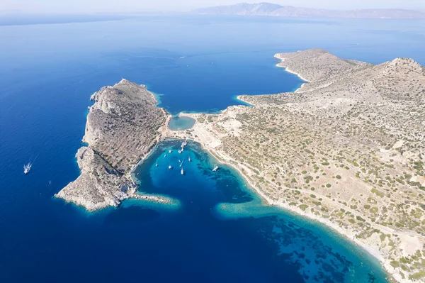 Vista Aérea Antiga Cidade Knidos Localizada Atual Mugla Turquia — Fotografia de Stock