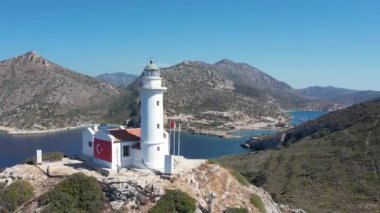 Mevcut Mugla, Türkiye 'de yer alan antik Knidos kentinin hava manzarası