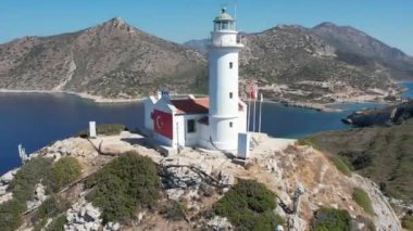 Mevcut Mugla, Türkiye 'de yer alan antik Knidos kentinin hava manzarası