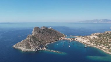 Mevcut Mugla, Türkiye 'de yer alan antik Knidos kentinin hava manzarası
