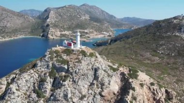 Mevcut Mugla, Türkiye 'de yer alan antik Knidos kentinin hava manzarası