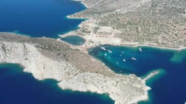 Mevcut Mugla, Türkiye 'de yer alan antik Knidos kentinin hava manzarası