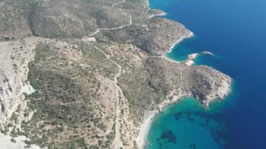 Mevcut Mugla, Türkiye 'de yer alan antik Knidos kentinin hava manzarası