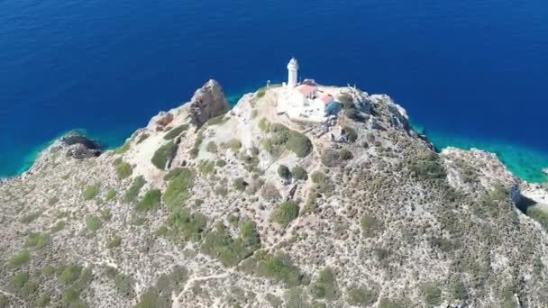 Aerial View Ancient City Knidos Located Present Mugla Turkey — Stock Video