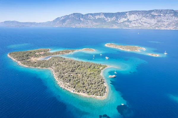 Vista Aérea Ilha Sedir Marmaris Mugla Turquia Setembro 2022 — Fotografia de Stock