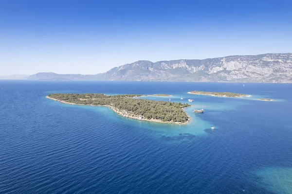 Vista Aérea Ilha Sedir Marmaris Mugla Turquia Setembro 2022 — Fotografia de Stock